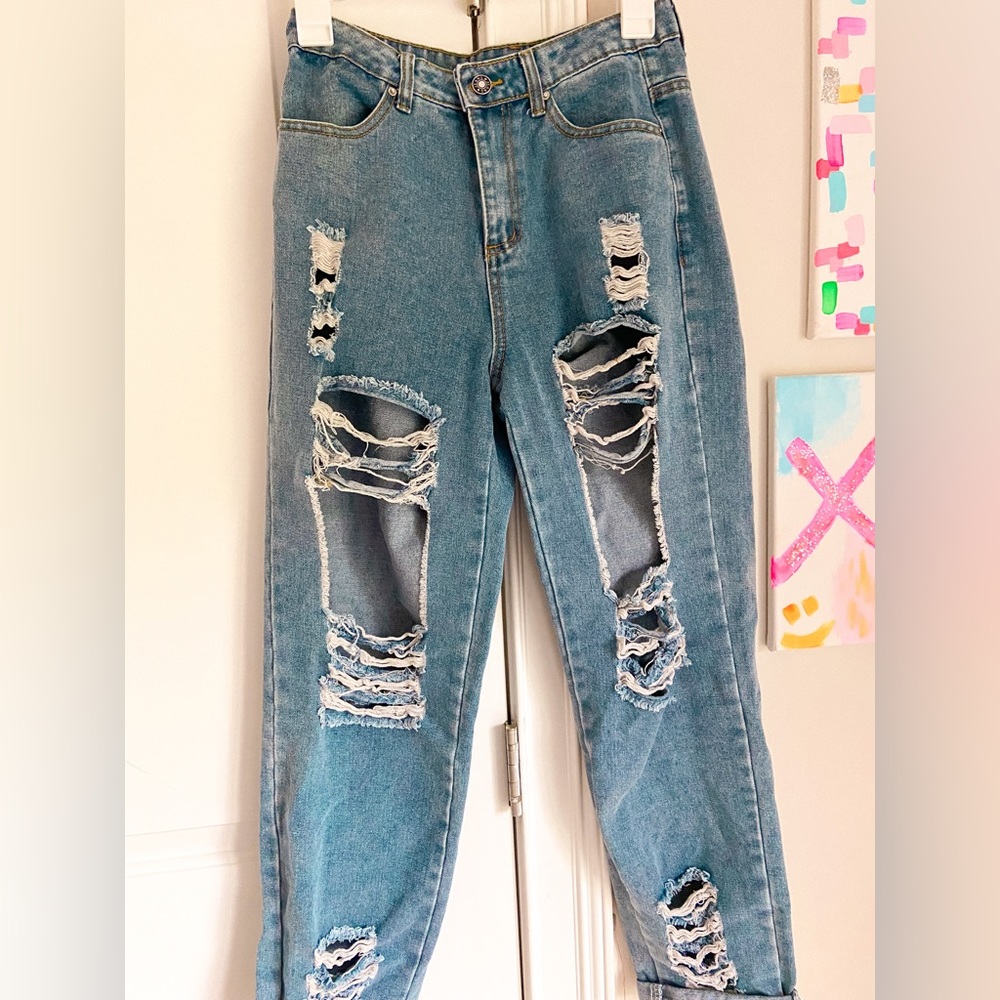 Ripped mom jeans